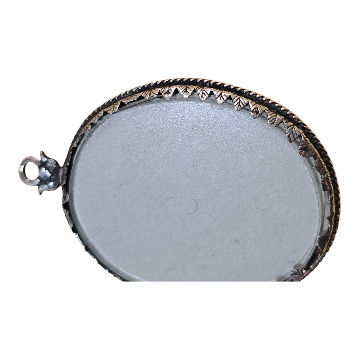 Reliquary In Solid Silver With The Virgin Mary Painted On Glass, 17th Century-photo-3