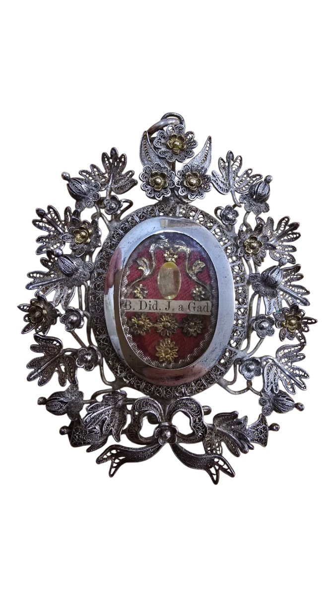 Reliquaire En Argent Doré – Xix e Siècle-photo-2