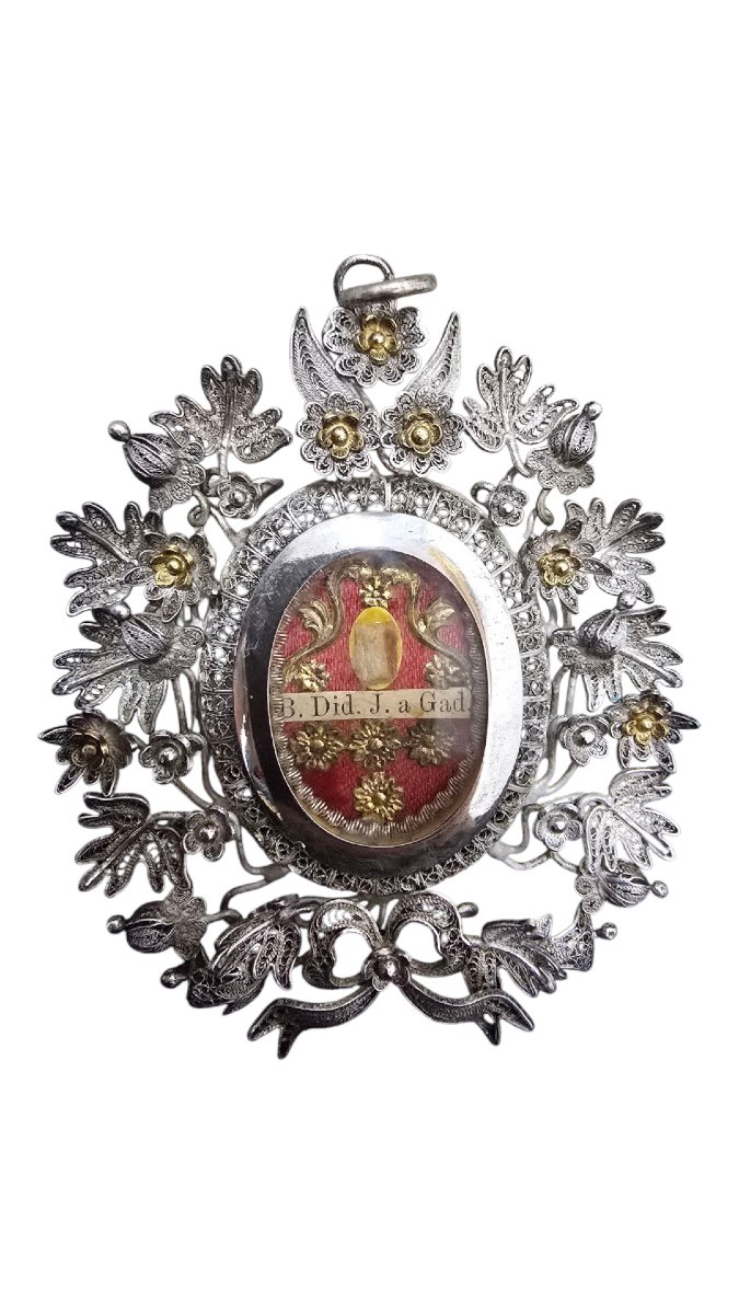 Reliquaire En Argent Doré – Xix e Siècle-photo-3