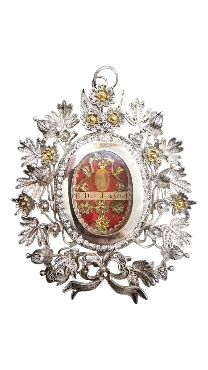 Reliquaire En Argent Doré – Xix e Siècle-photo-4