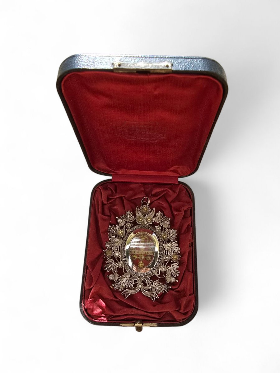 Reliquaire En Argent Doré – Xix e Siècle-photo-4