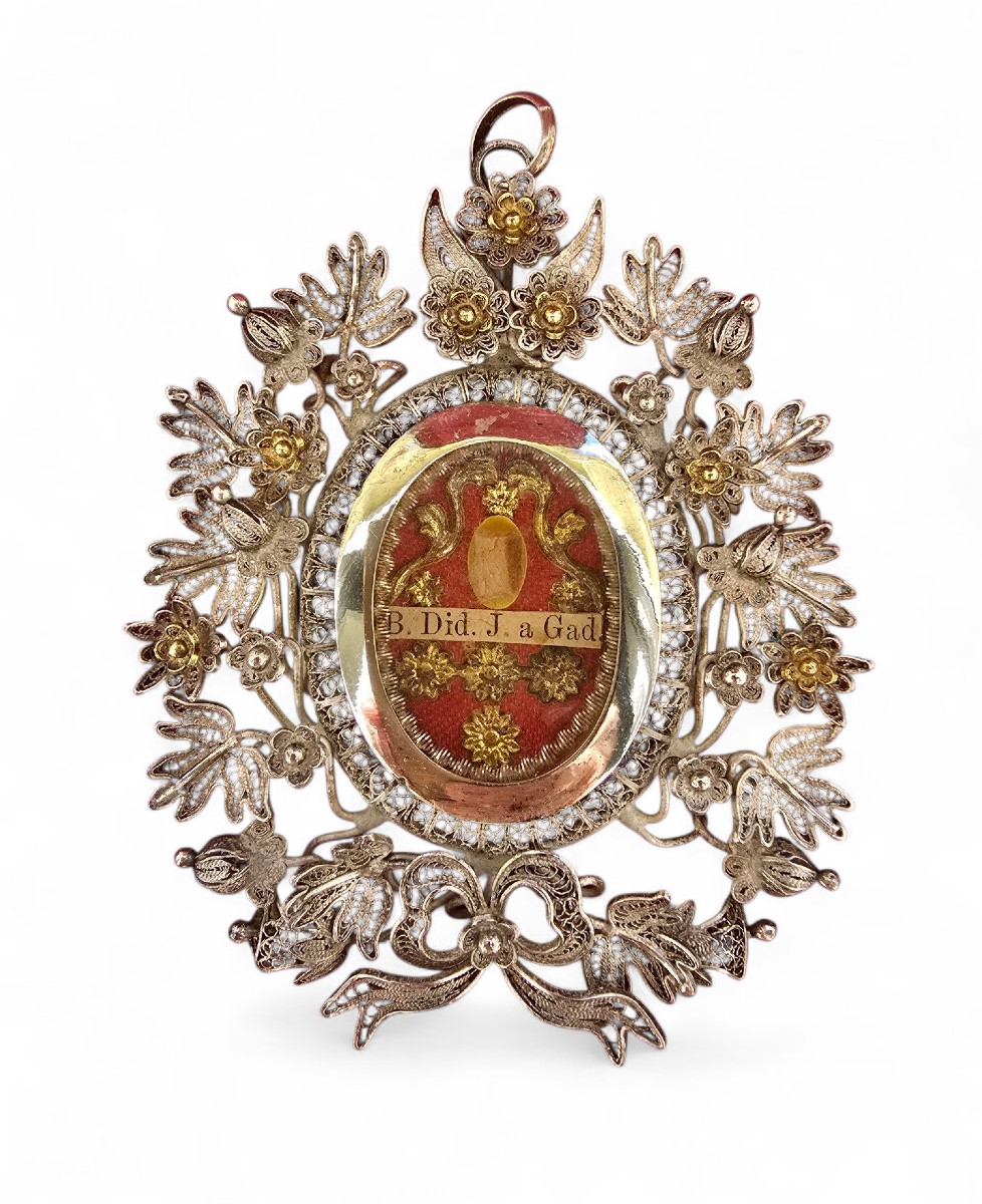 Reliquaire En Argent Doré – Xix e Siècle