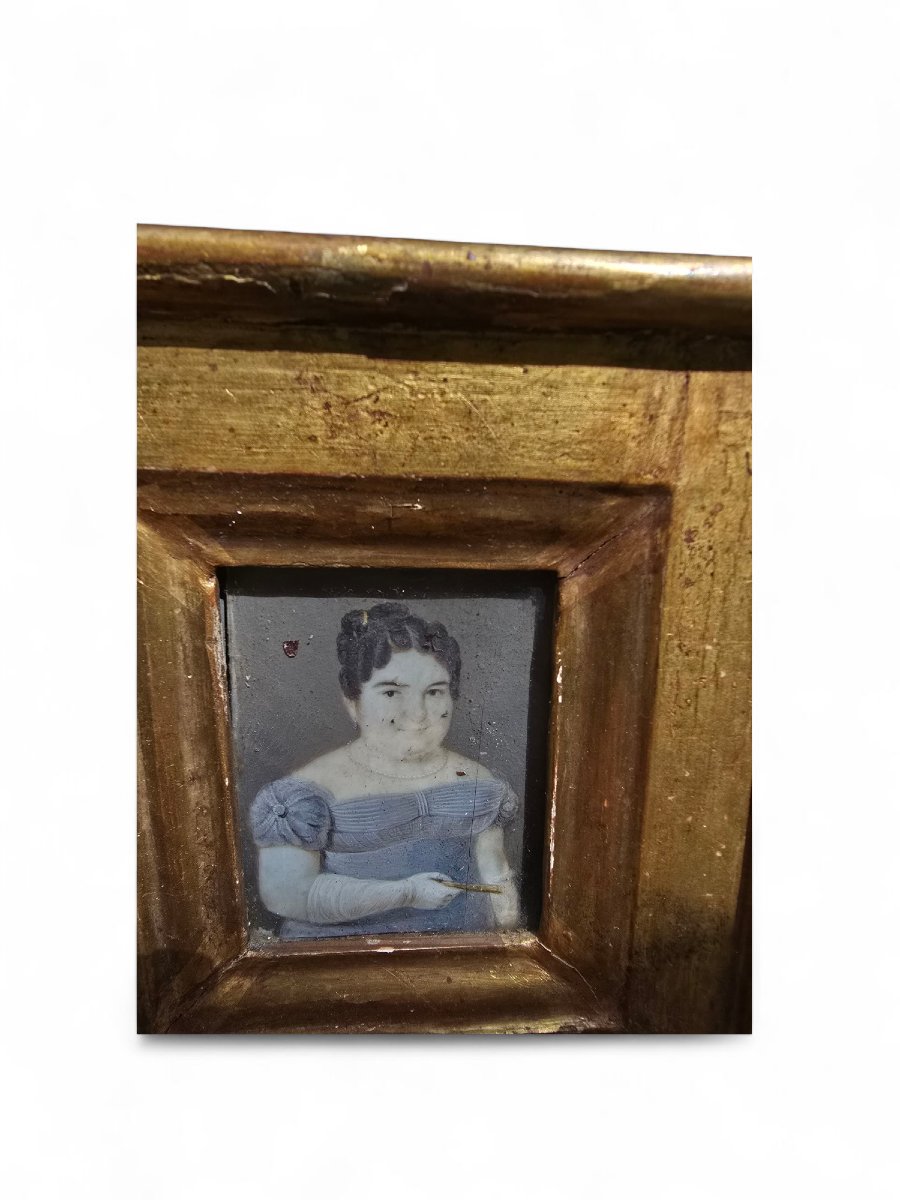 Miniature à l'Huile De José De Roxas – Dame Espagnole Du XIXe Siècle-photo-4