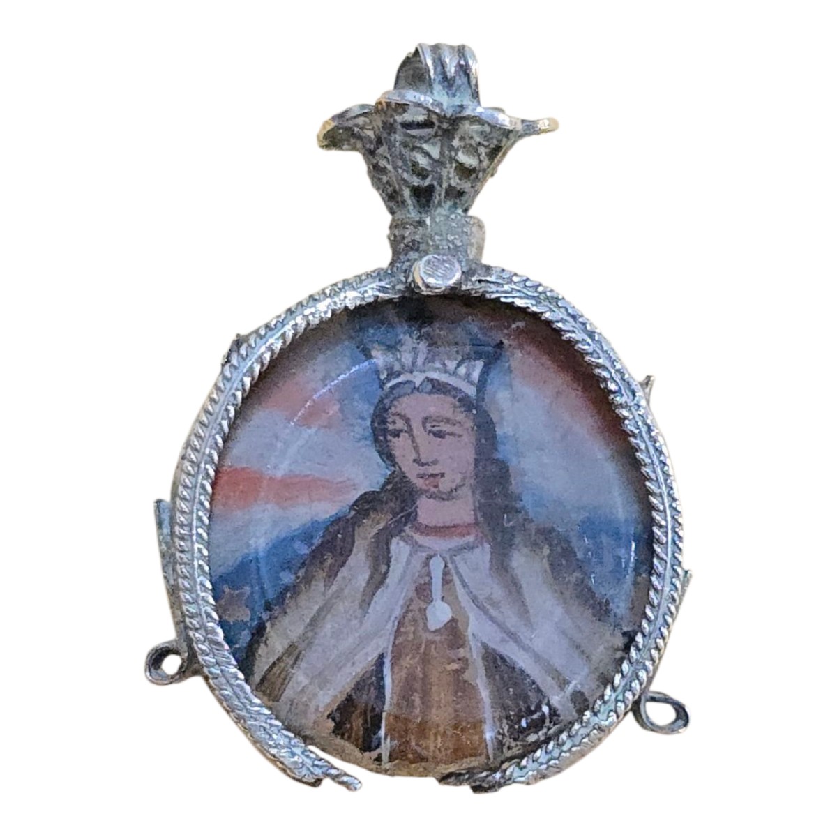Pendentif Médaillon En Argent Massif – XVIIIe Siècle