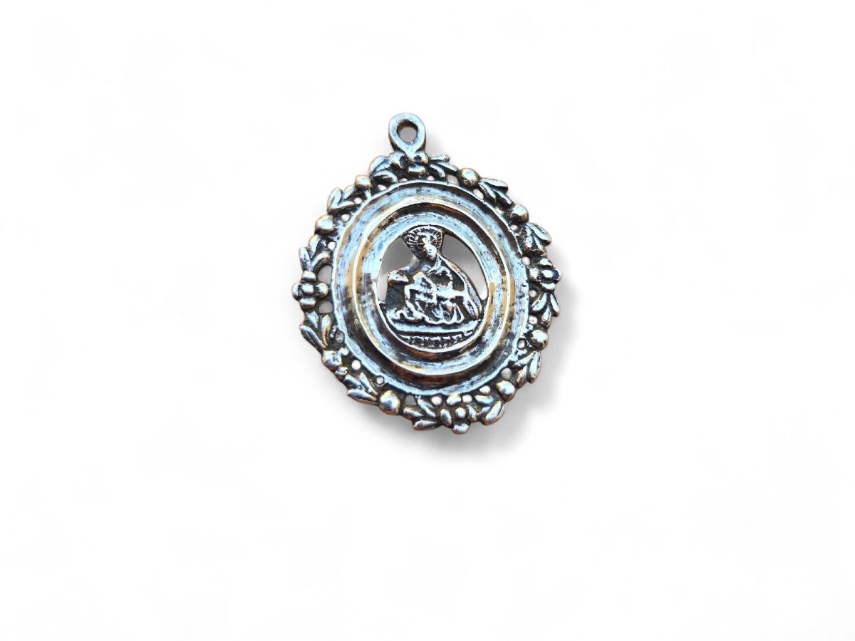 Religious Pendant In Solid Silver – 19th Century-photo-4