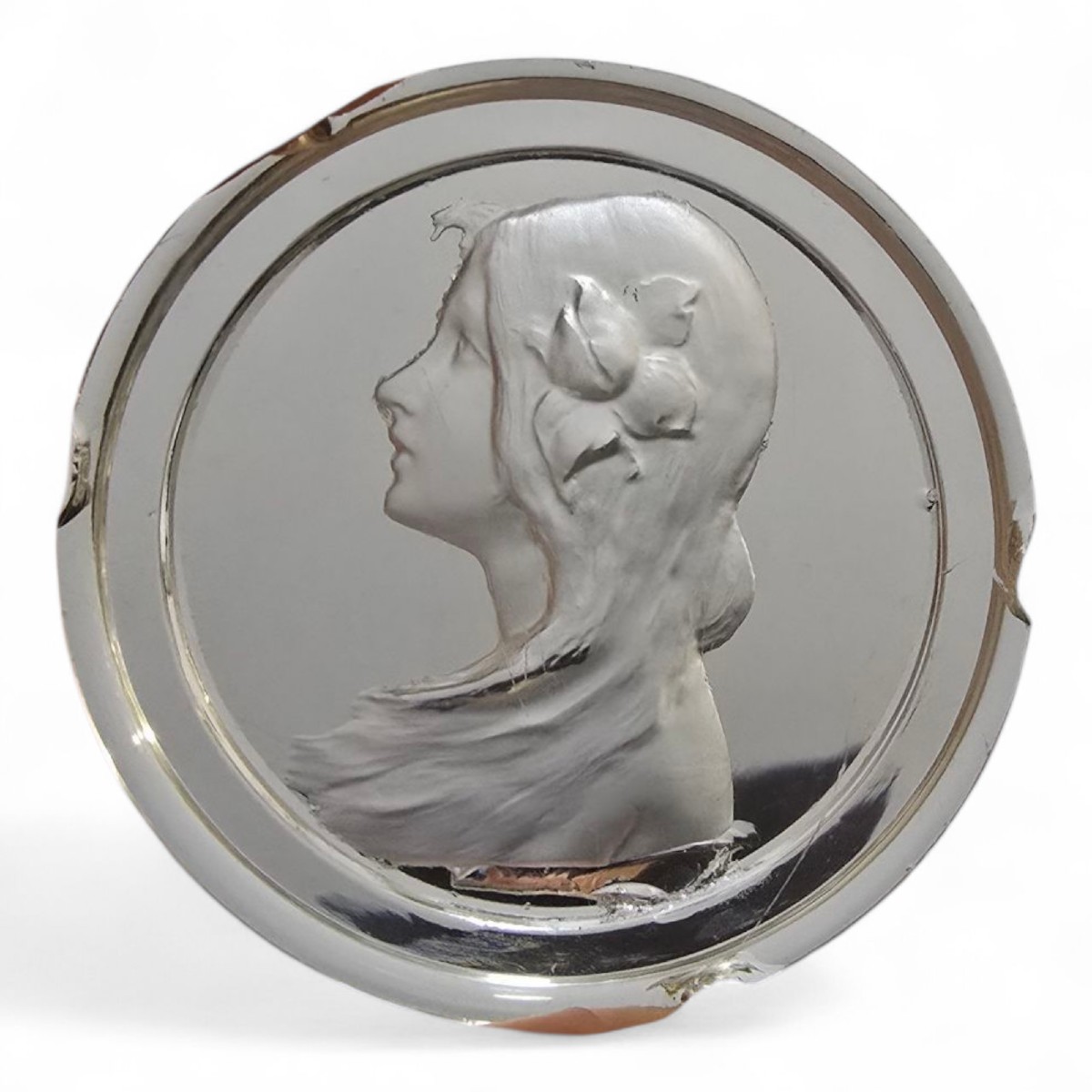 Carved Crystal Medallion – 19th Century