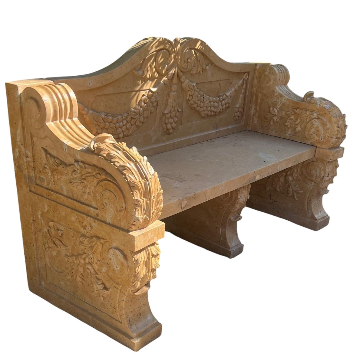 Banc En Marbre Italien – XXe Siècle-photo-3
