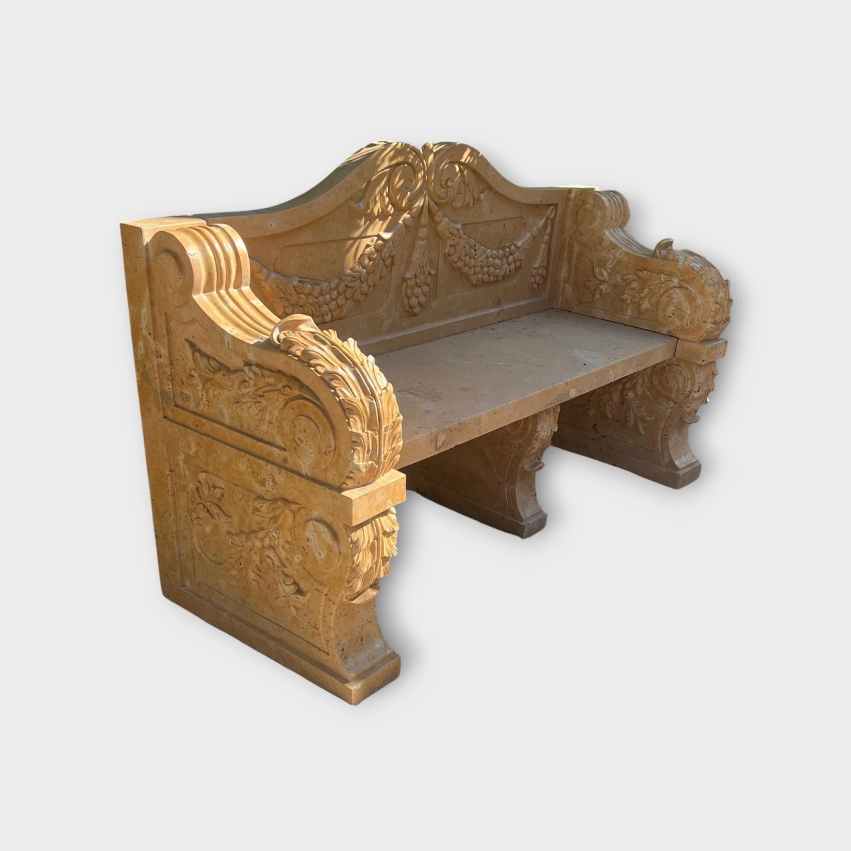 Banc En Marbre Italien – XXe Siècle-photo-1