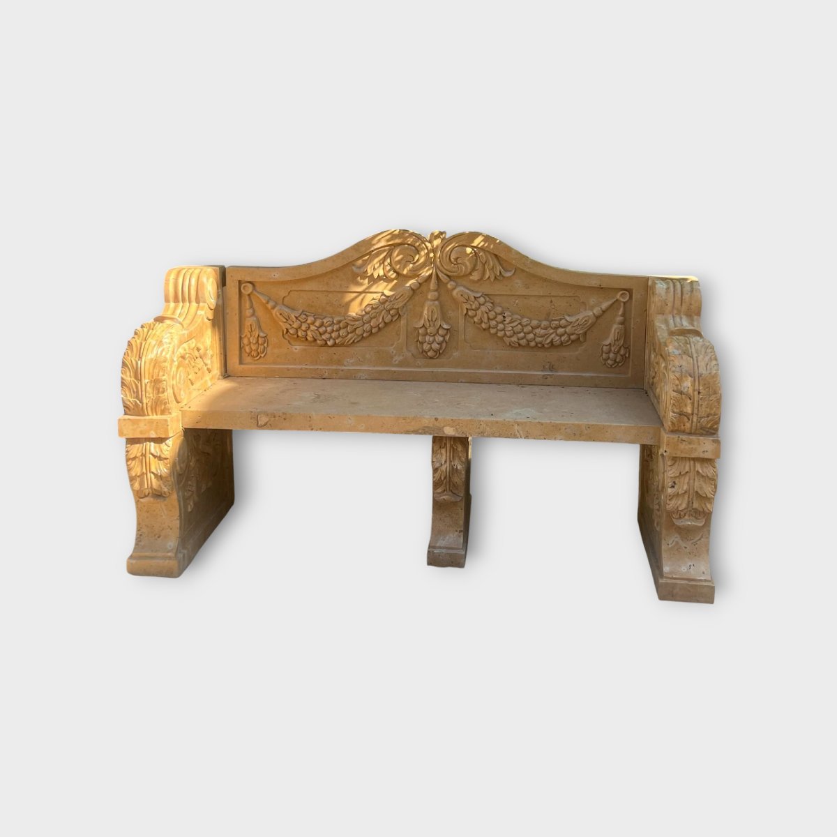 Banc En Marbre Italien – XXe Siècle-photo-2