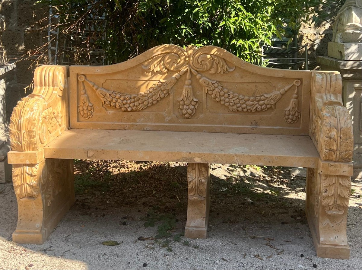 Banc En Marbre Italien – XXe Siècle