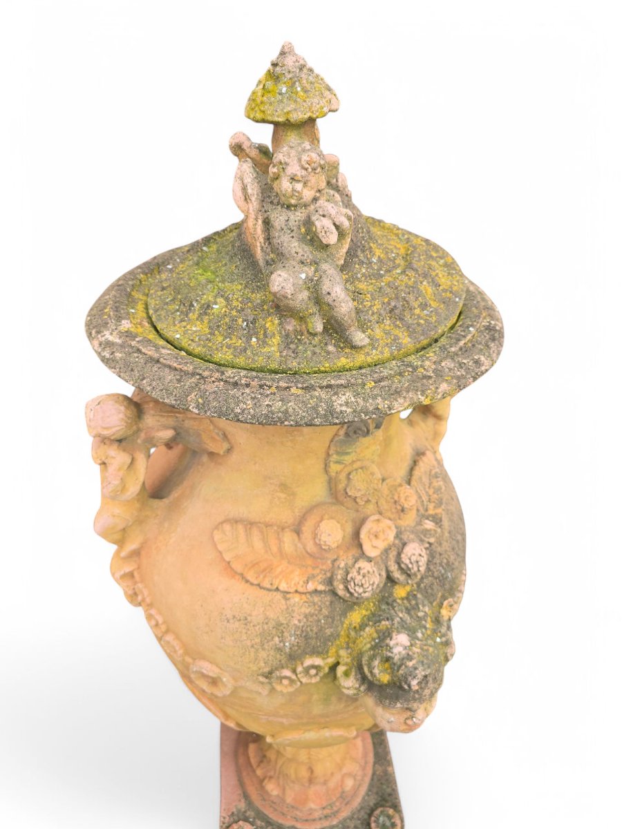 Paire De Grands Vases De Jardin En Terre Cuite – Toscane, Italie, Années 1950-photo-2