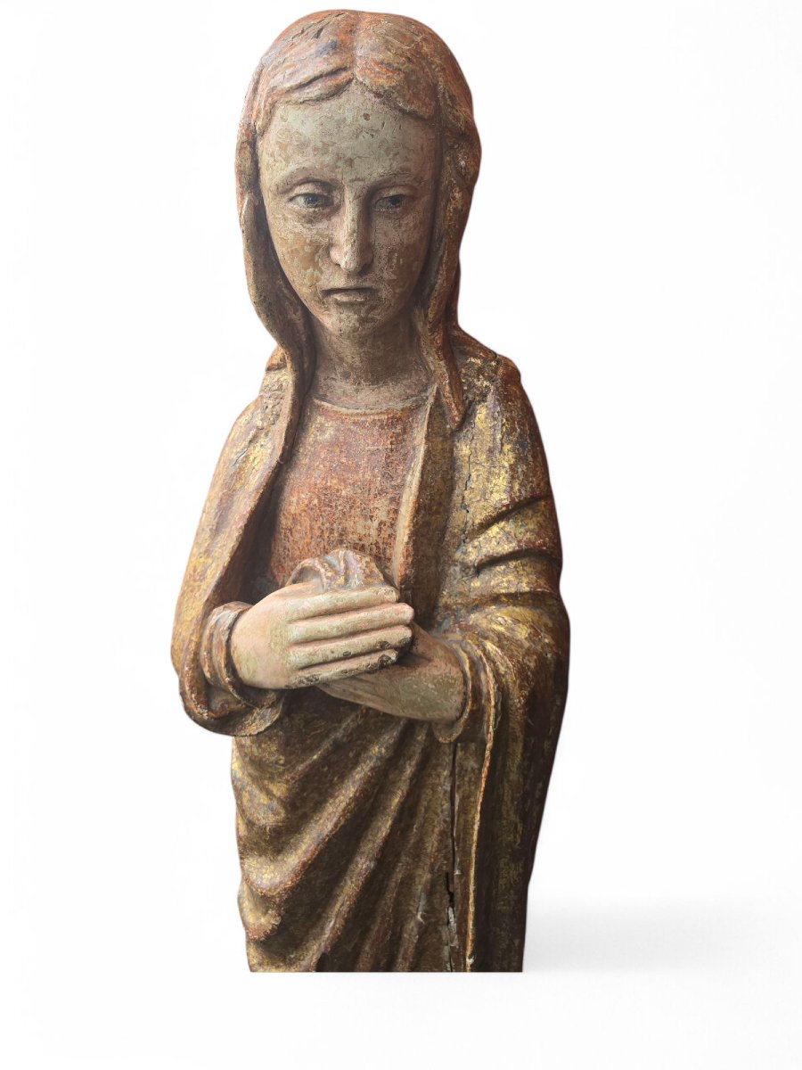 Romanesque Sculpture Of The Virgin – 15th Century-photo-3