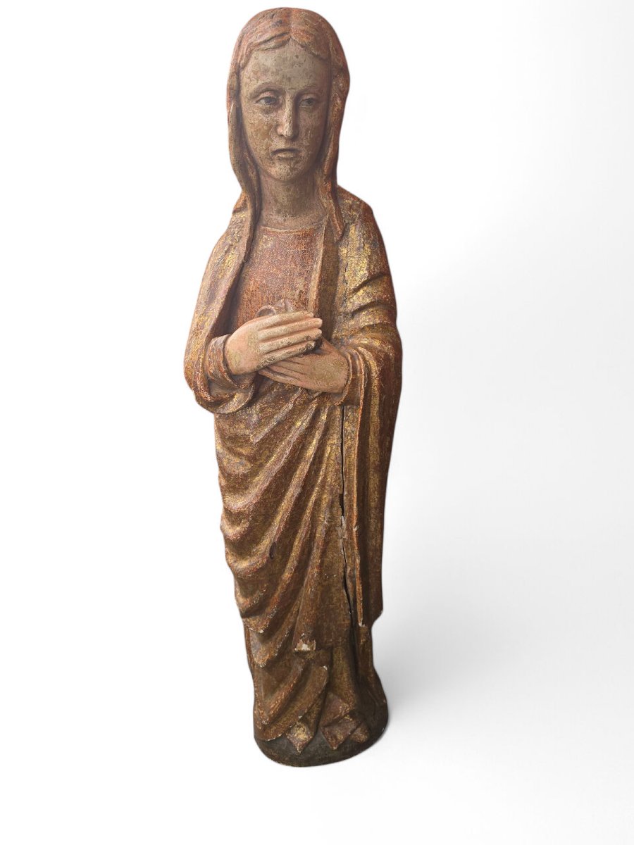 Romanesque Sculpture Of The Virgin – 15th Century-photo-1
