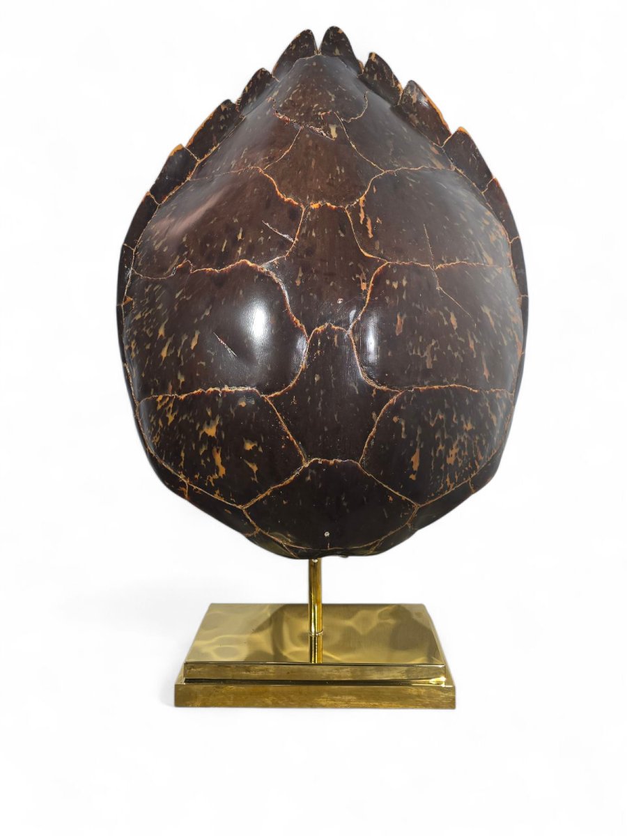Large 1970s Lamp With Polished Bronze Base-photo-3