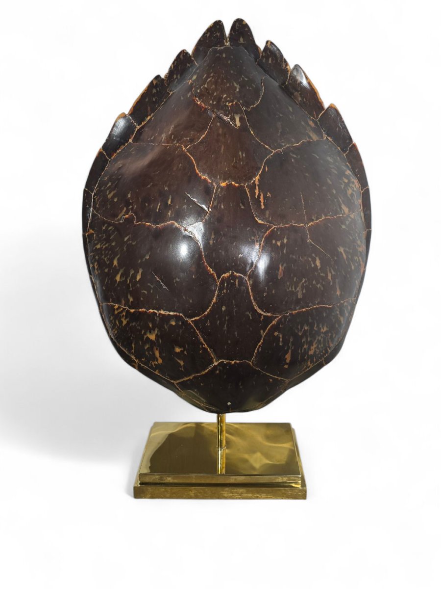 Large 1970s Lamp With Polished Bronze Base-photo-4