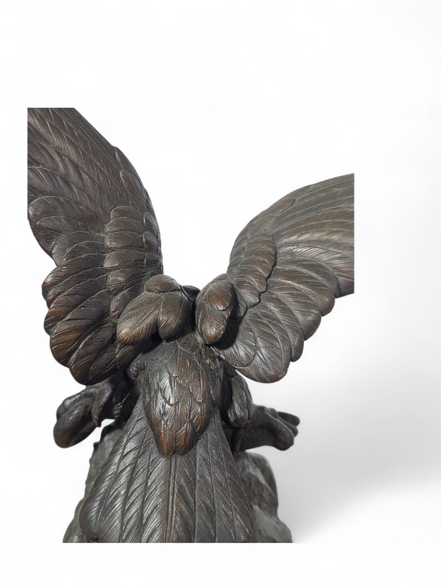 Aigle Mexicain En Bronze — XIXe Siècle-photo-4