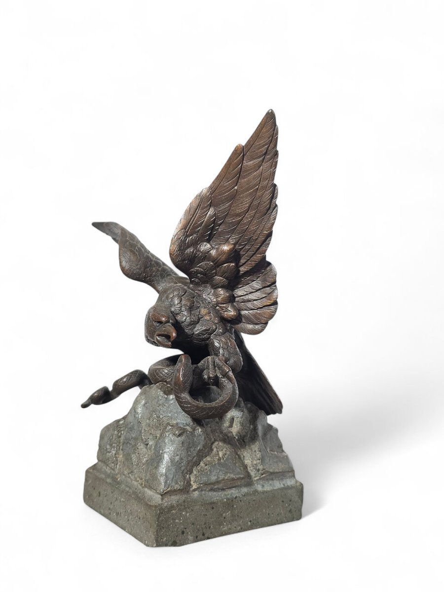 Aigle Mexicain En Bronze — XIXe Siècle-photo-3