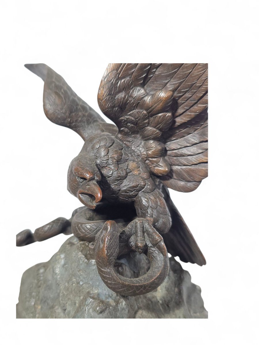 Aigle Mexicain En Bronze — XIXe Siècle-photo-4