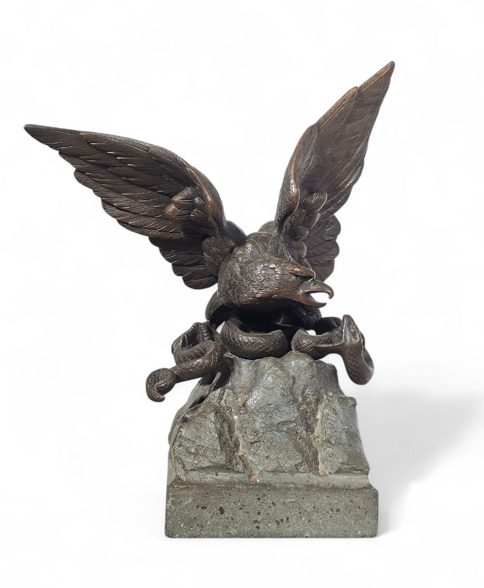 Aigle Mexicain En Bronze — XIXe Siècle