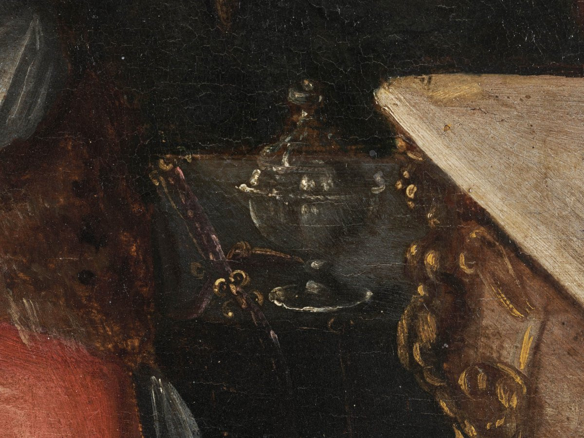  792 / 5.000 HUILE SUR PANNEAU – ÉCOLE FLAMANDE – XVIIE SIÈCLE-photo-6
