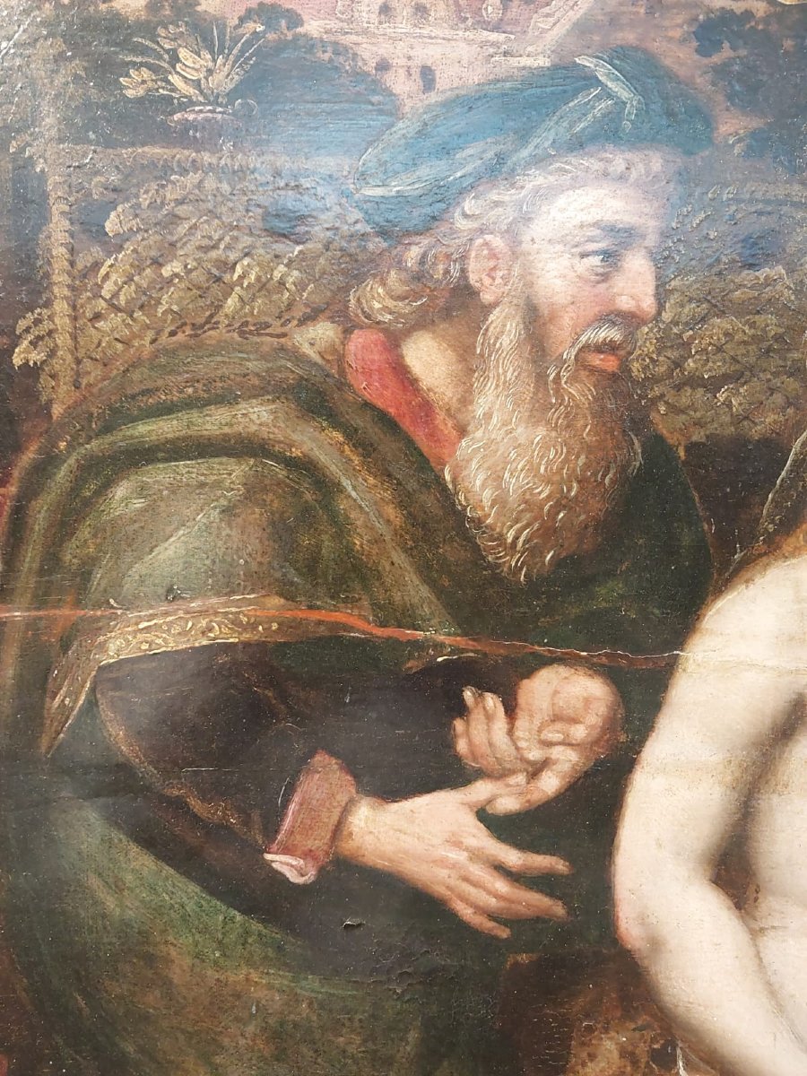  792 / 5.000 HUILE SUR PANNEAU – ÉCOLE FLAMANDE – XVIIE SIÈCLE-photo-8