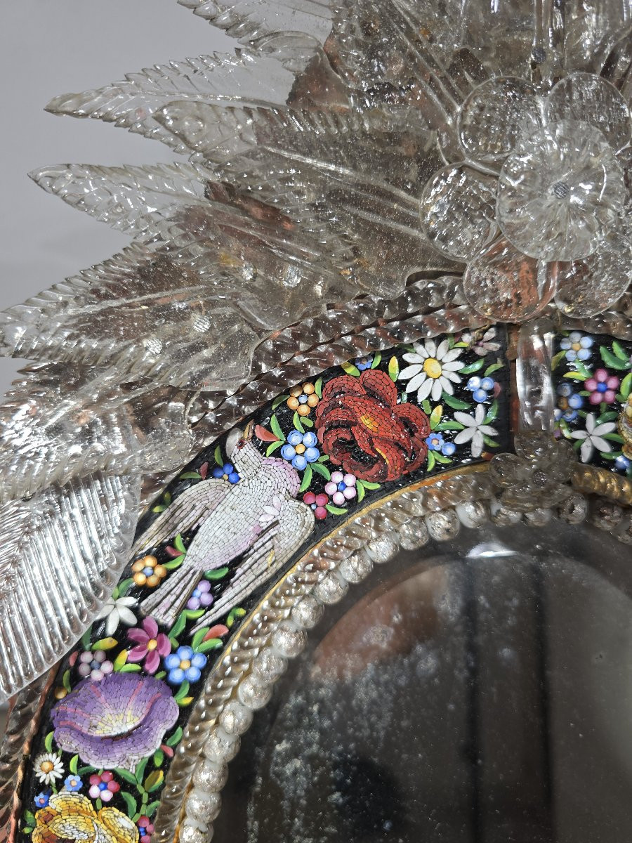 MIROIR VÉNITIEN EN MICROMOSAÏQUE – XIXe SIÈCLE-photo-1