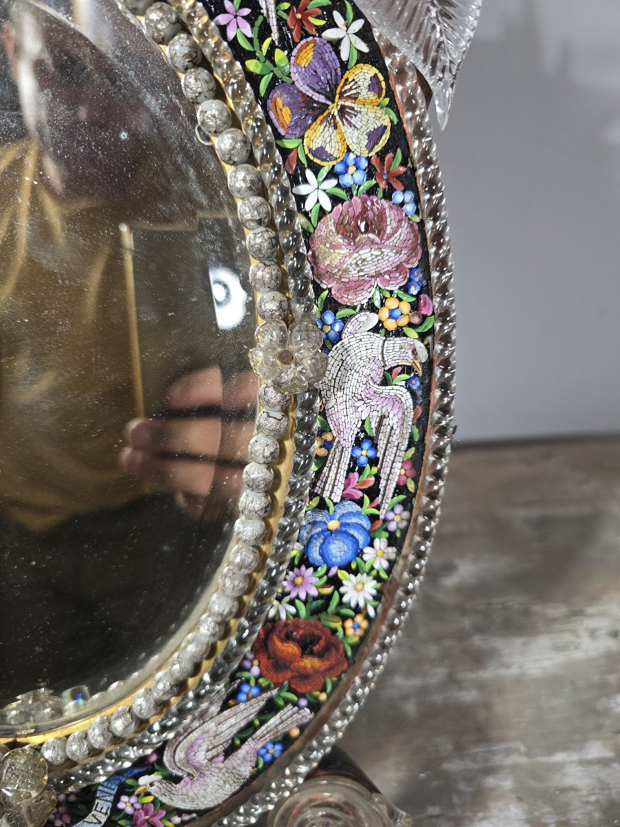 MIROIR VÉNITIEN EN MICROMOSAÏQUE – XIXe SIÈCLE-photo-3