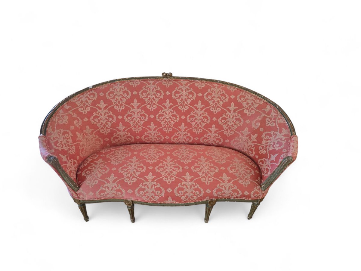 18th Century Louis XVI Period Sofa – Carved And Gilded Wood, Original Woodwork-photo-4