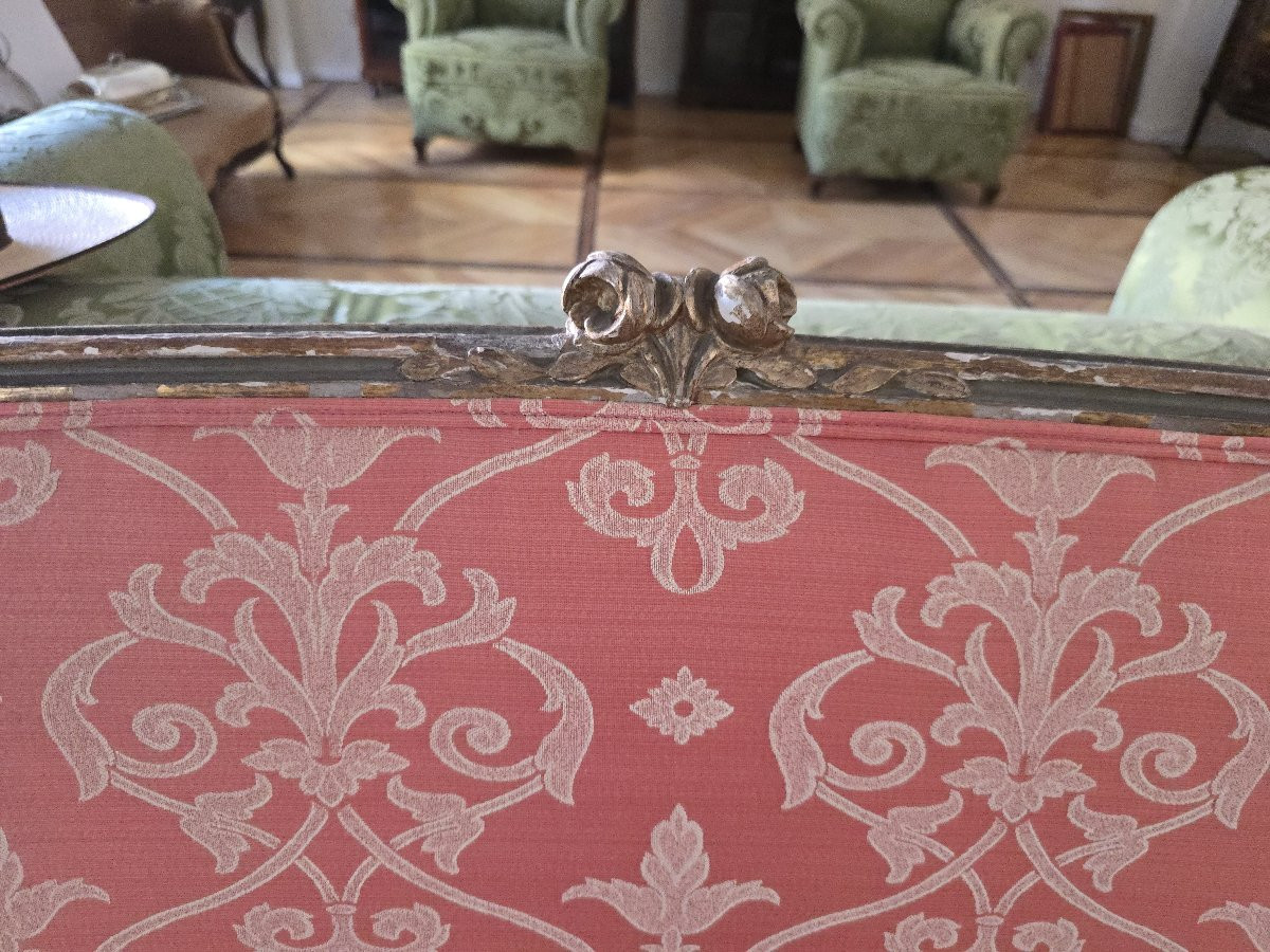 18th Century Louis XVI Period Sofa – Carved And Gilded Wood, Original Woodwork-photo-2
