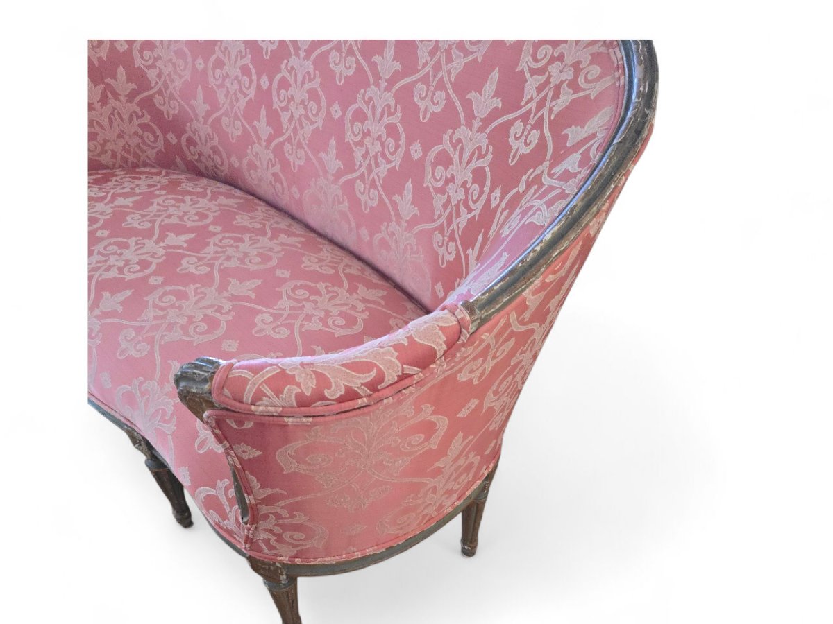 18th Century Louis XVI Period Sofa – Carved And Gilded Wood, Original Woodwork-photo-3