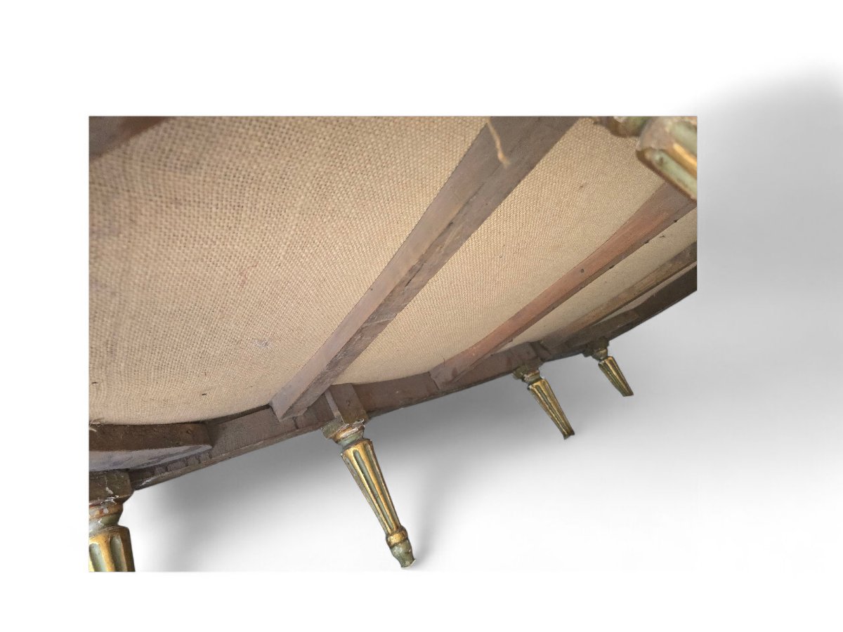 18th Century Louis XVI Period Sofa – Carved And Gilded Wood, Original Woodwork-photo-7