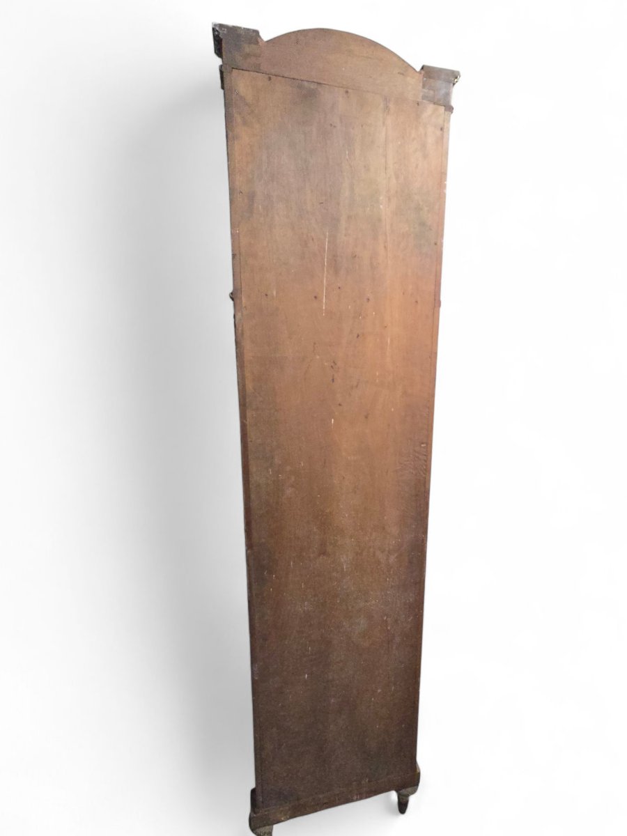 Horloge de parquet en bois exotiques et incrustations de nacre – XXe siècle-photo-6