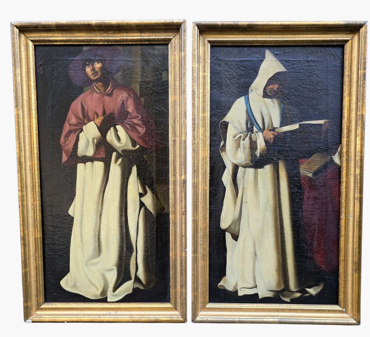 Paire de peintures à l’huile sur toile – Suiveur de Zurbarán – XVIIe siècle-photo-7