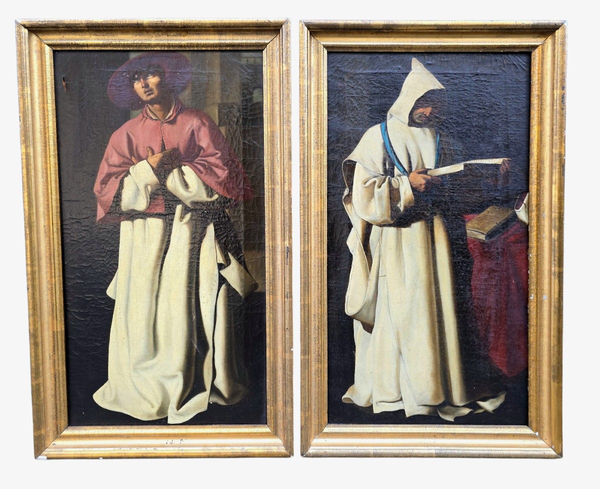 Paire de peintures à l’huile sur toile – Suiveur de Zurbarán – XVIIe siècle