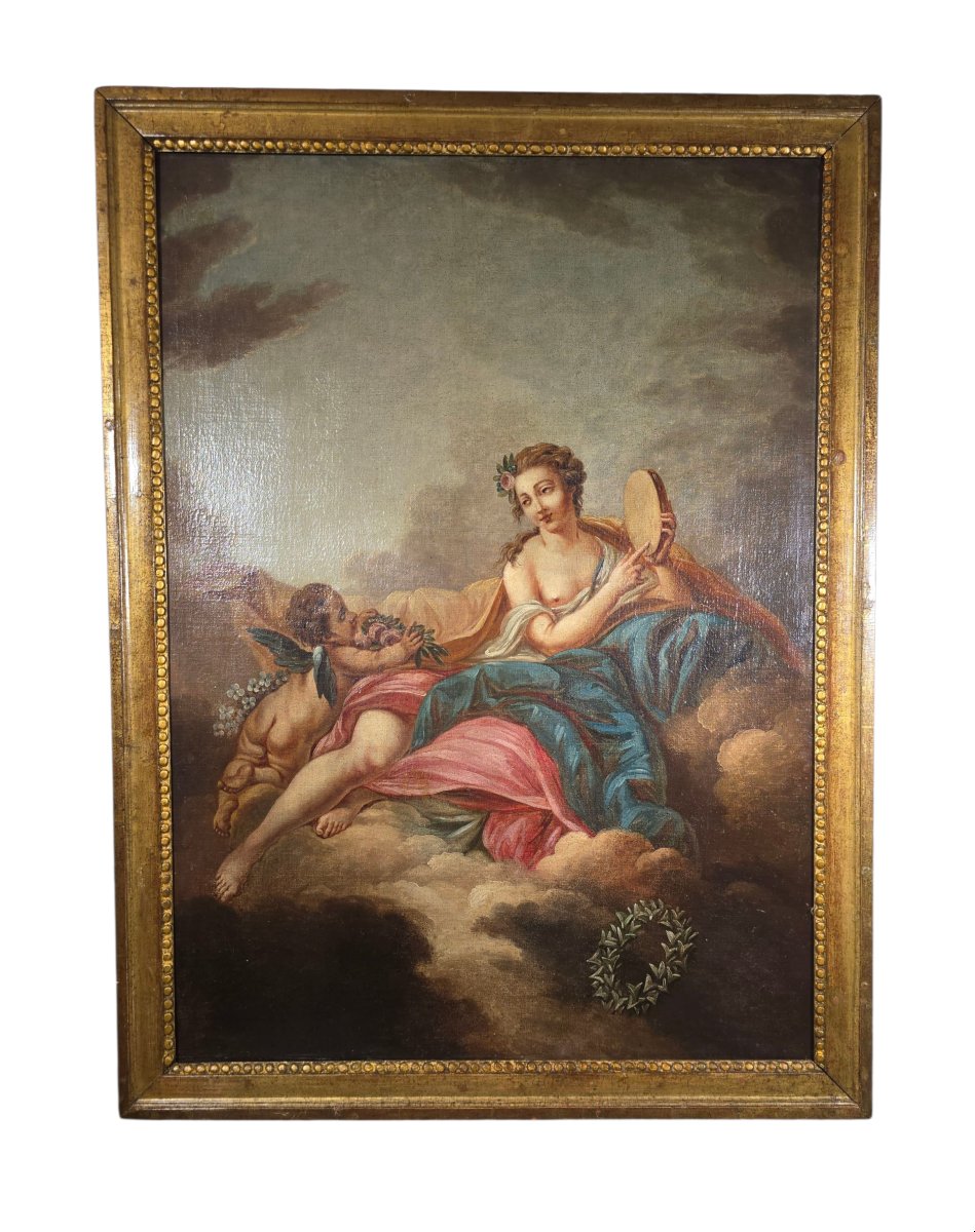 Circle Of François Boucher – "venus And Cupid" – Oil On Canvas – 18th Century-photo-2