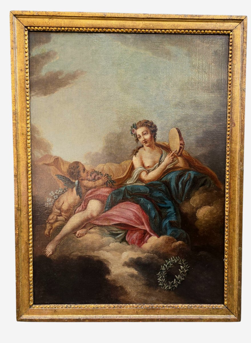 Circle Of François Boucher – "venus And Cupid" – Oil On Canvas – 18th Century-photo-5