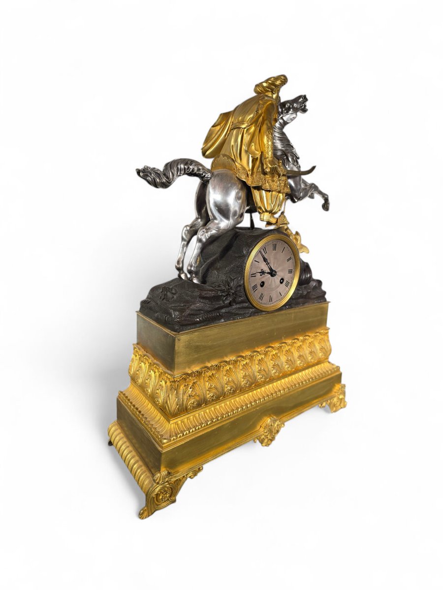 Pendule de cheminée pour le marché ottoman – Bronze doré et argenté – Début du XIXe siècle-photo-1