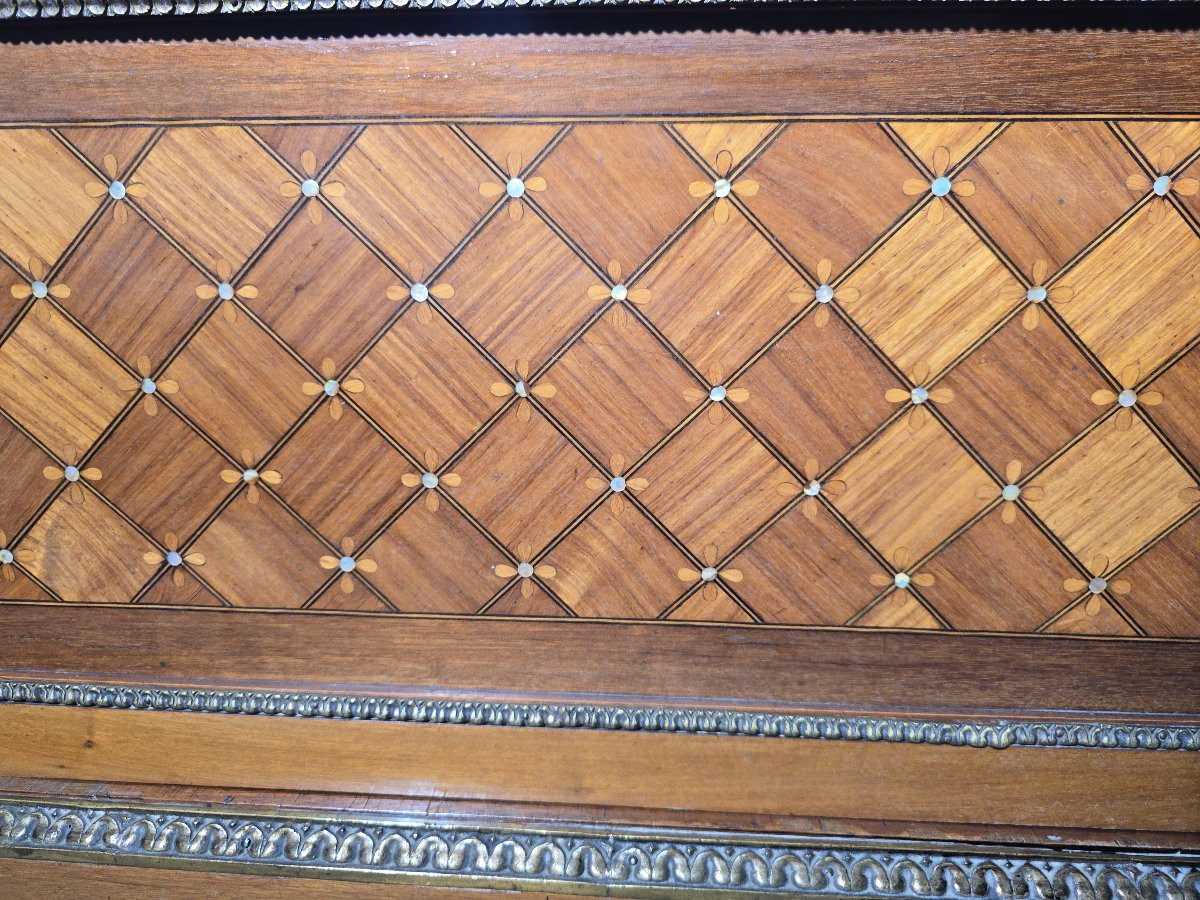 Vitrine française en marqueterie exotique et nacre – XIXe siècle-photo-2
