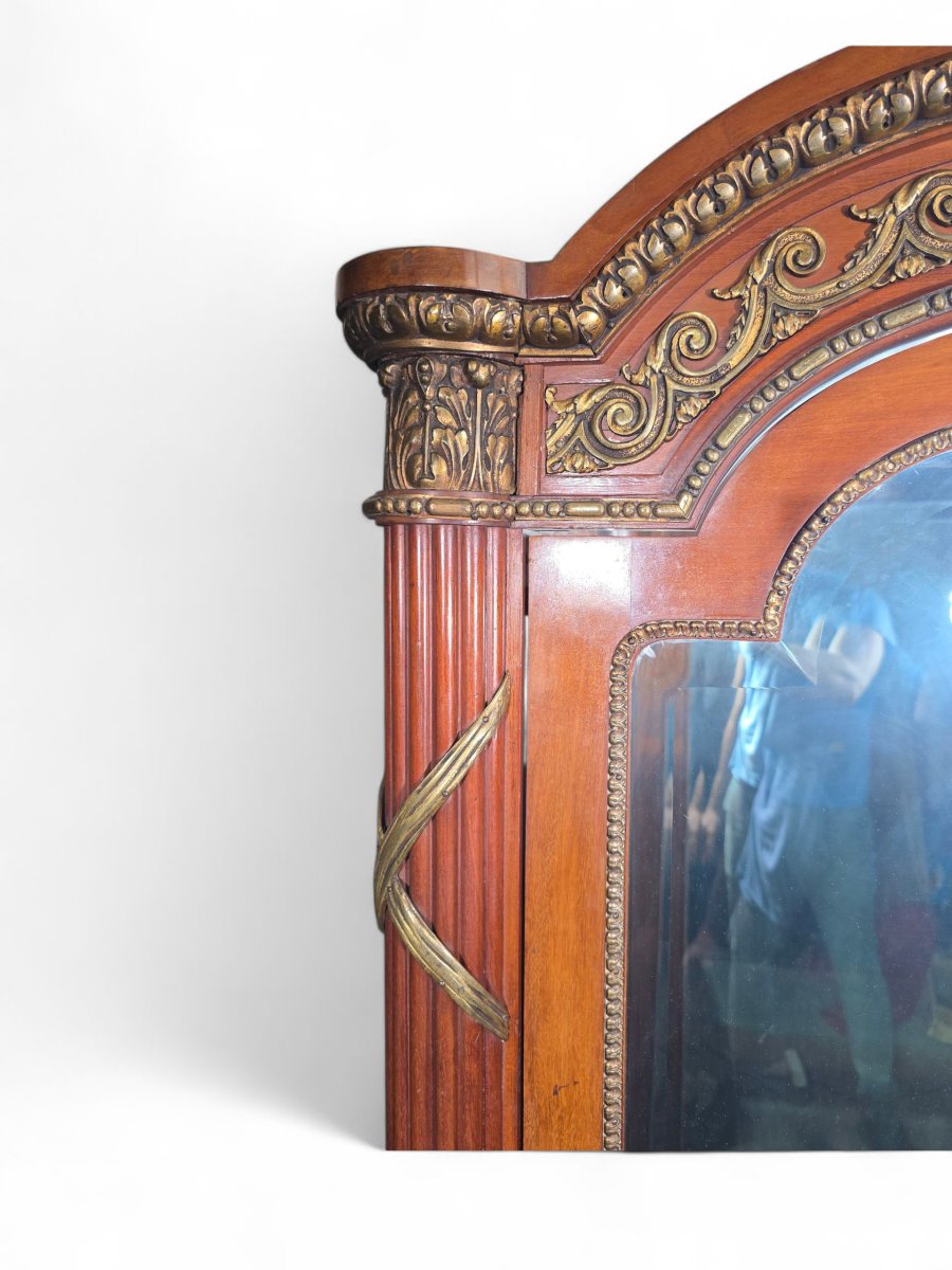 Vitrine française en marqueterie exotique et nacre – XIXe siècle-photo-3