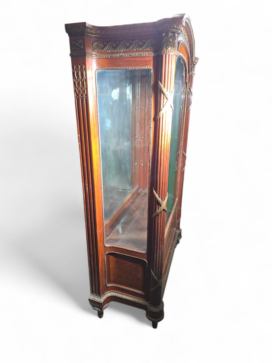 Vitrine française en marqueterie exotique et nacre – XIXe siècle-photo-4