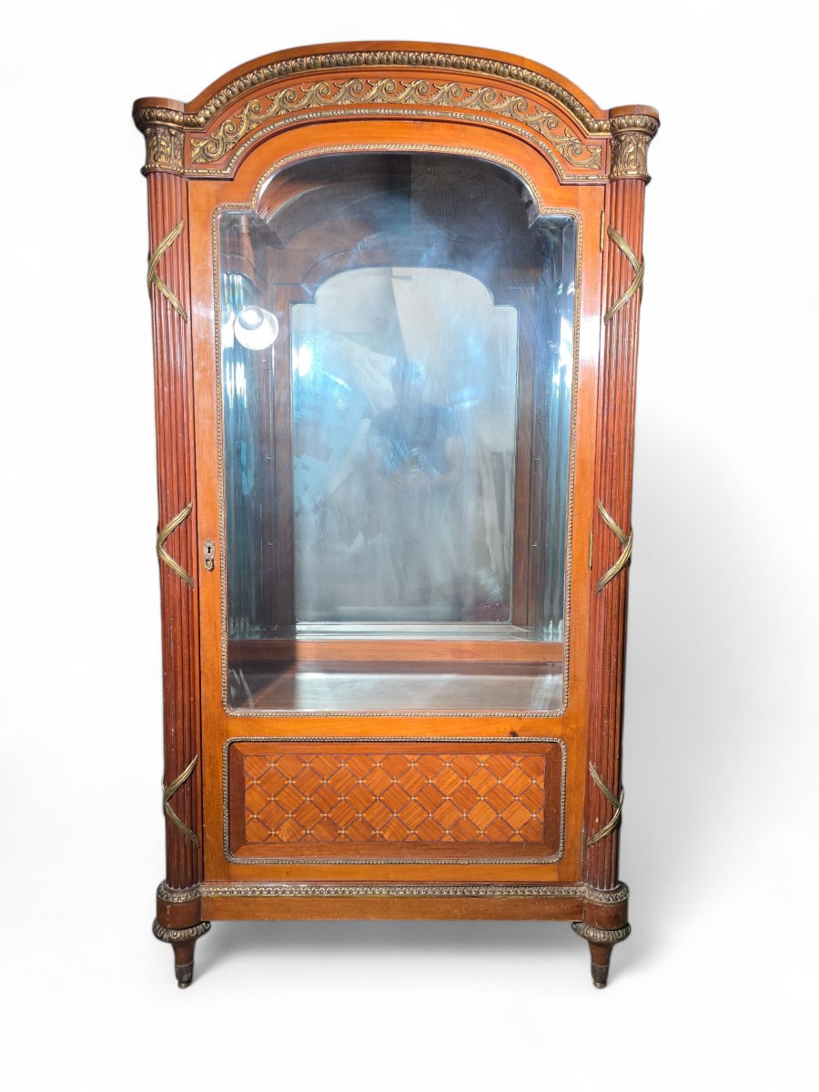 Vitrine française en marqueterie exotique et nacre – XIXe siècle