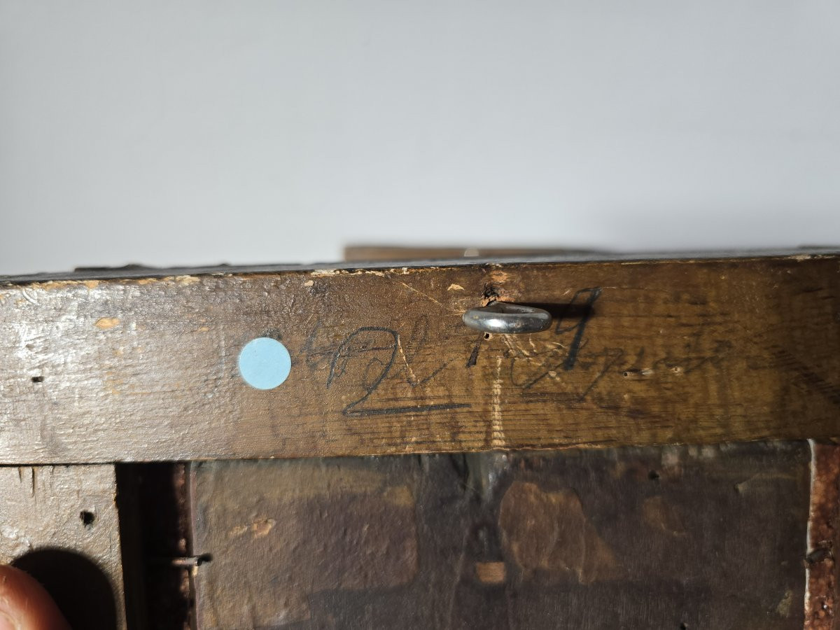 Paire de peintures à l’huile sur panneau – Jeunes bergères – XIXe siècle-photo-2