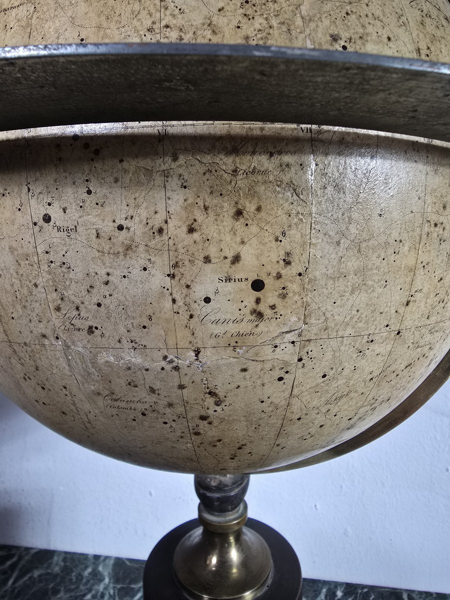 Globe céleste du XIXe siècle par Charles Dien, signé et dédié à M. A. Bouvard-photo-5