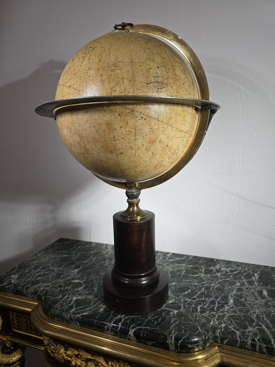 Globe céleste du XIXe siècle par Charles Dien, signé et dédié à M. A. Bouvard-photo-8