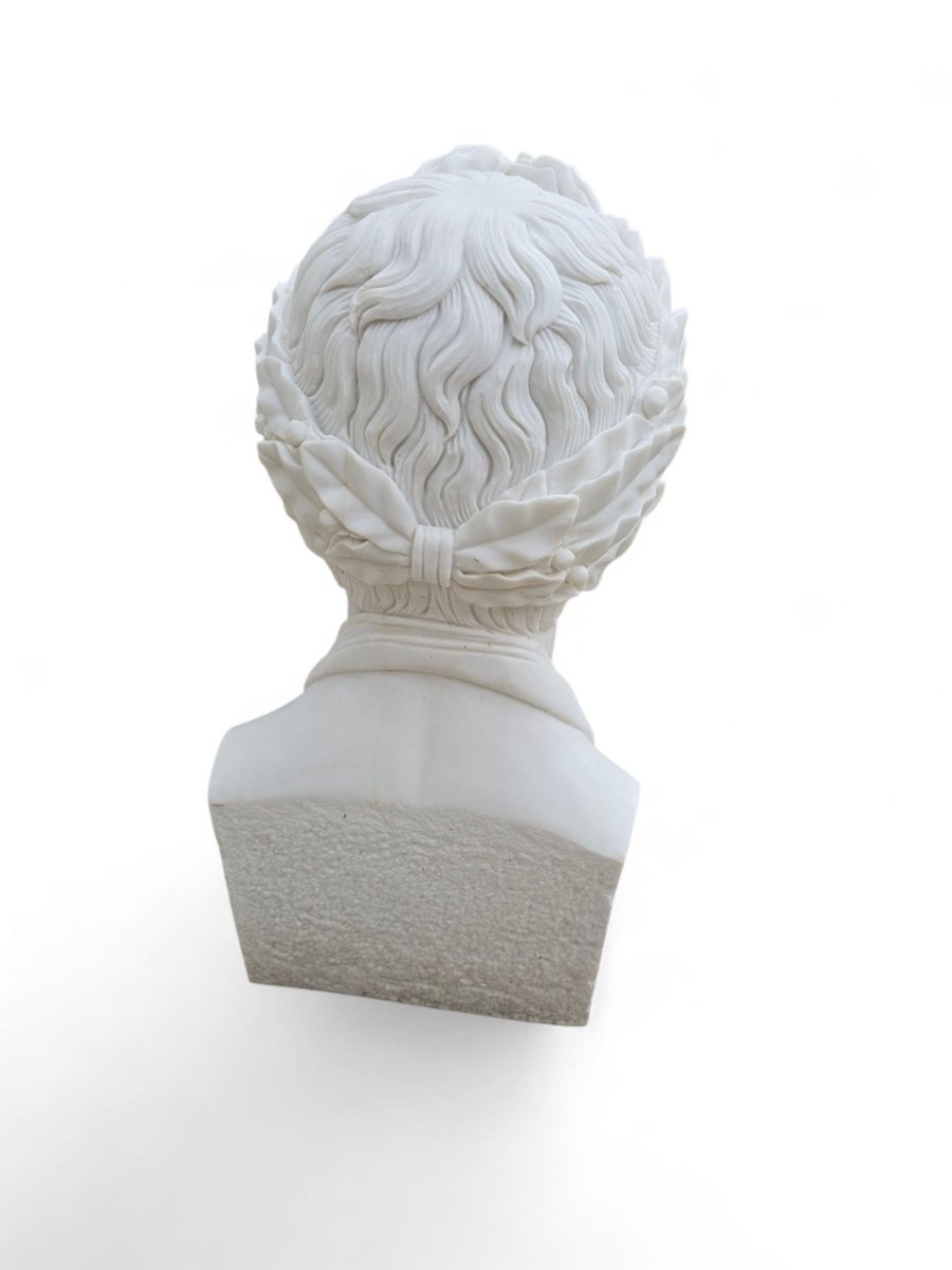 Hand-carved Italian Marble Bust Of Napoleon Bonaparte, 20th Century-photo-1