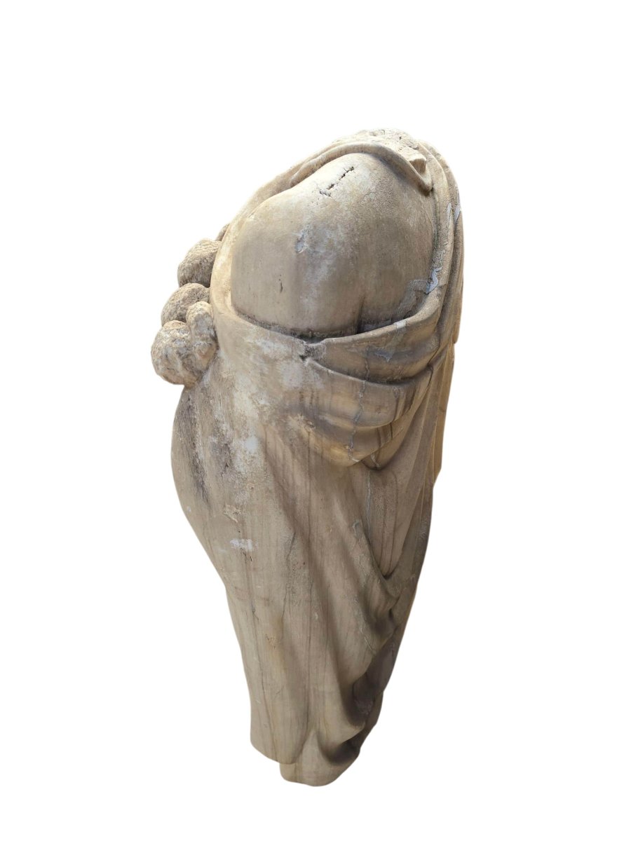 Grand torse d'Hercule en marbre classique sur socle, début du XXe siècle-photo-1