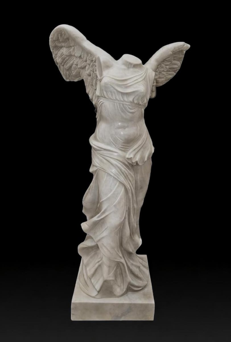 Large Hand-carved Marble Sculpture Of The Winged Victory Of Samothrace, 173 Cm Nike-photo-3