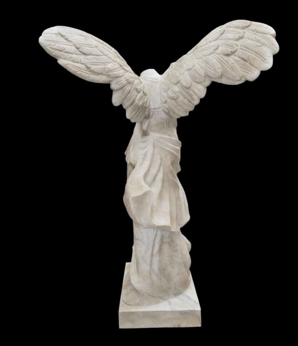 Large Hand-carved Marble Sculpture Of The Winged Victory Of Samothrace, 173 Cm Nike-photo-4