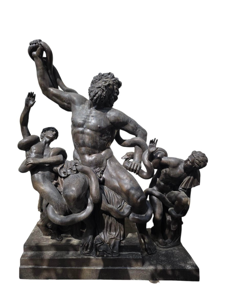 Monumental Bronze Sculpture Of Laocoön, Italy, 1950s, 215 Cm-photo-1