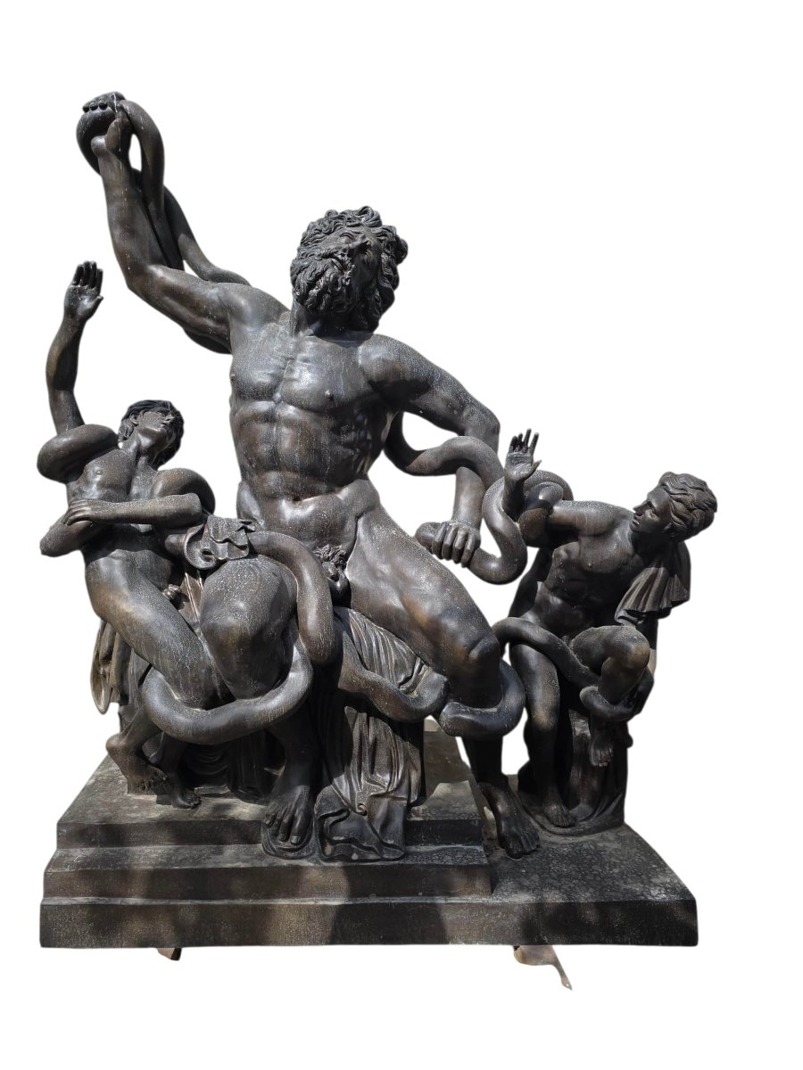 Monumental Bronze Sculpture Of Laocoön, Italy, 1950s, 215 Cm-photo-2